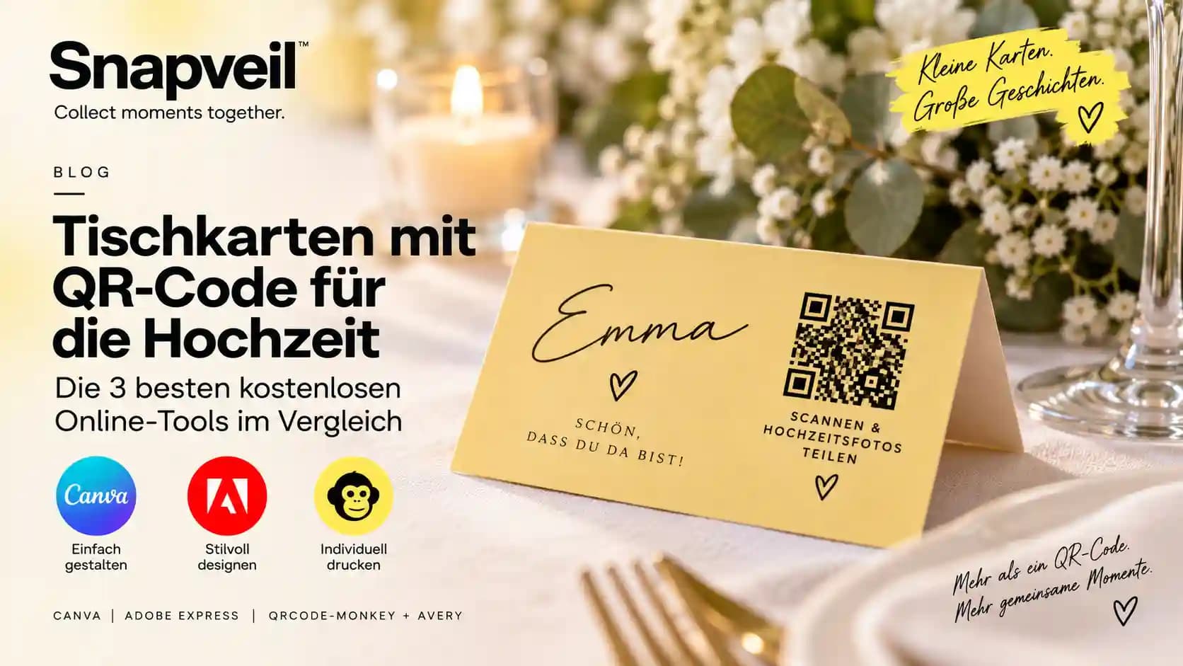 Tischkarten mit QR-Code kostenlos erstellen: Top 3 Online-Tools