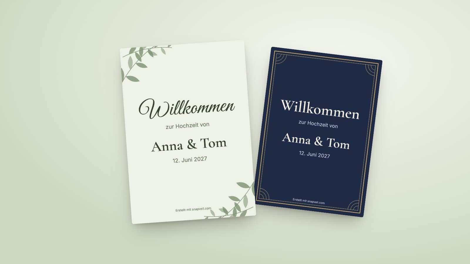 Willkommensschild zur Hochzeit: Text, Größe und Druck