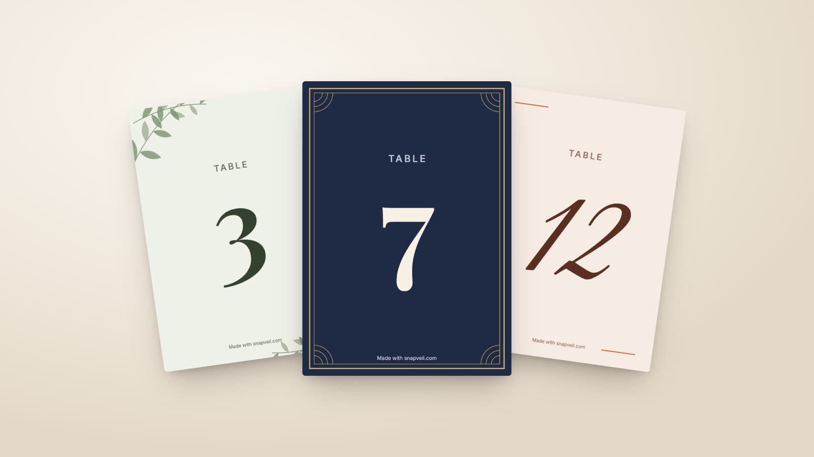 Wedding Table Numbers: Size, Placement and a Free Printable Template